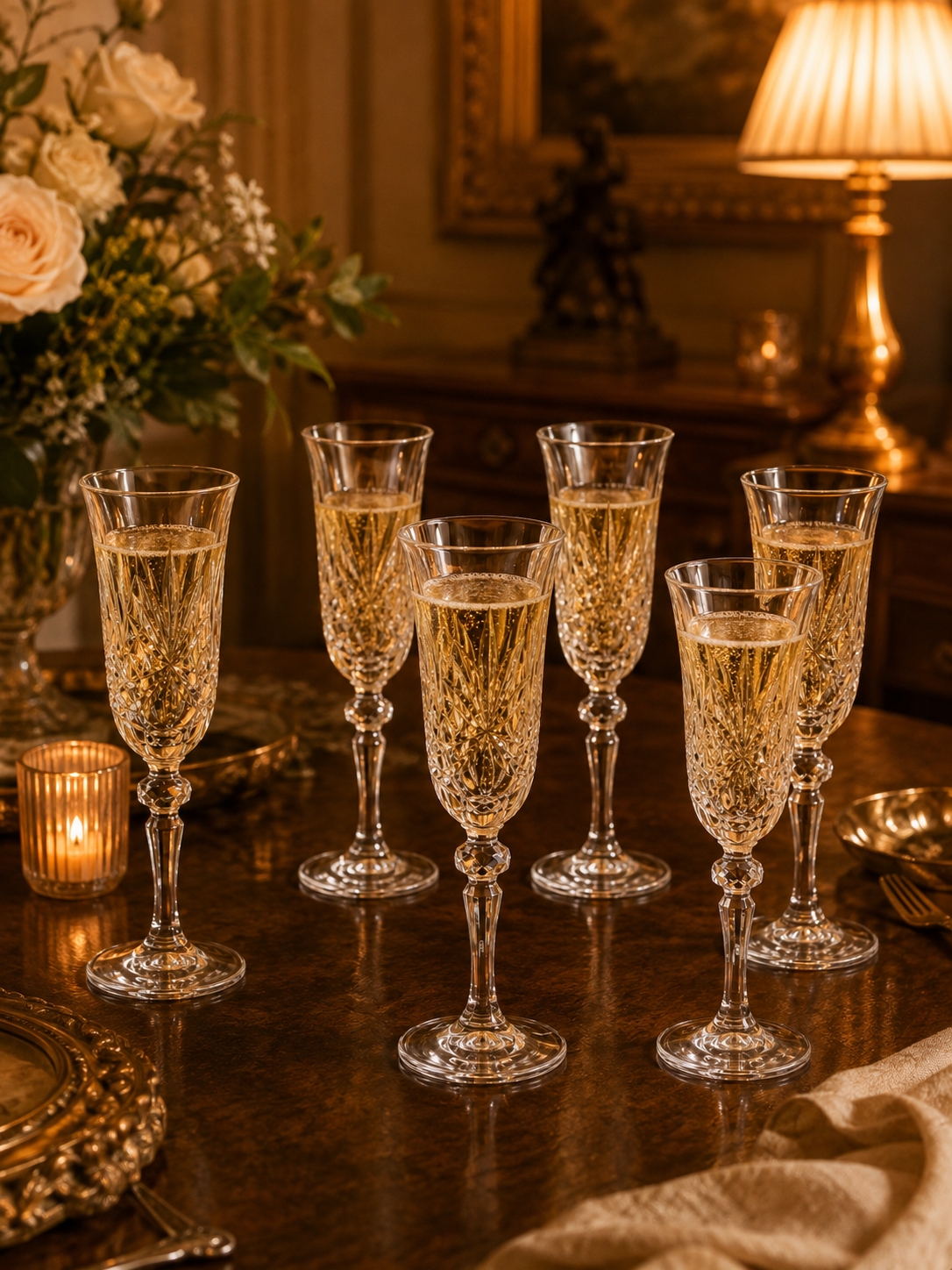 Coffret 6 Flûtes à Champagne Ribbon 150 mL – Cristal de Bohême
