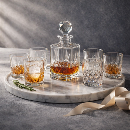 Coffret Whisky Élégant - 6 verres + Carafe en Cristal