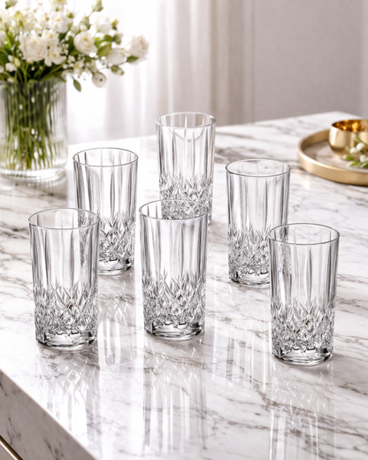 Set de 6 Verres à Eau Tumbler – Cristal de Bohême